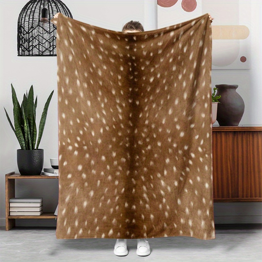 Neutral Throw Blanket - Coperta in Flanella con Motivo Vintage