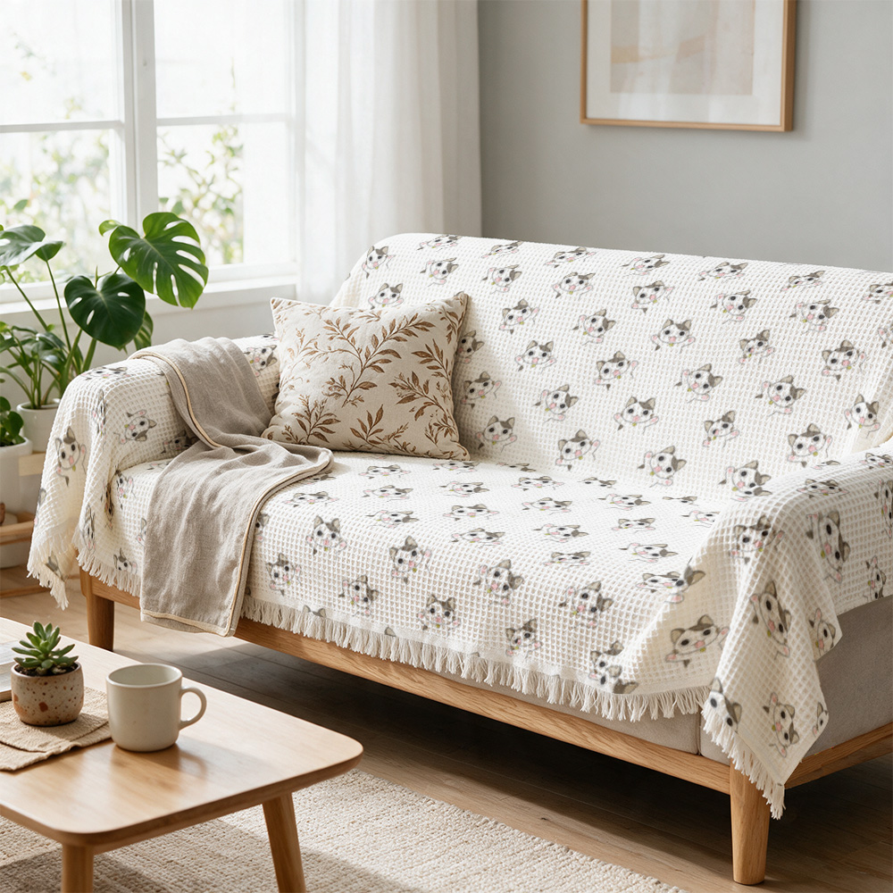 Neutral Throw Blanket - Coperta Decorativa per Divano con Stampa