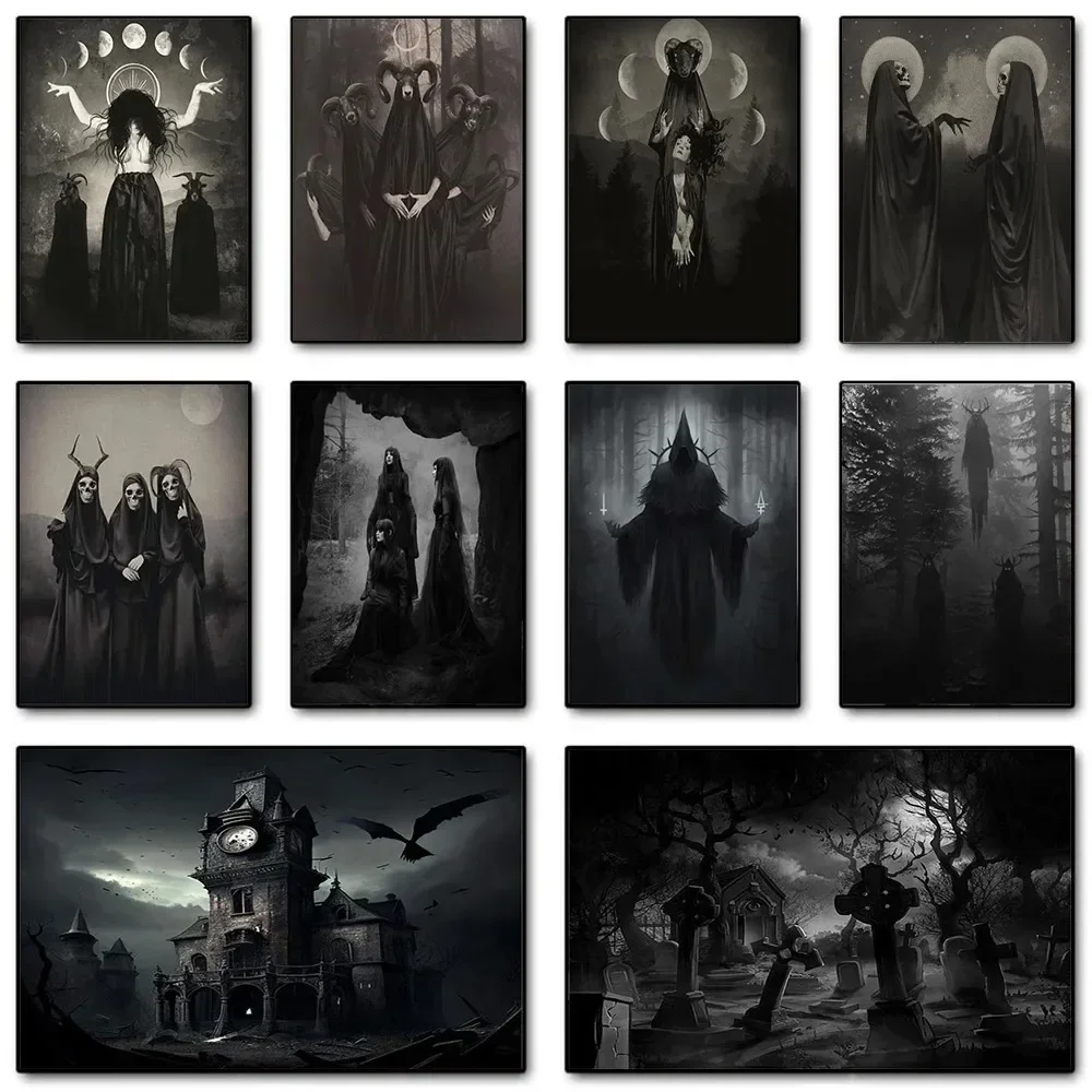 Home Decor Quirky - Poster artistici Dark Academia Black Death