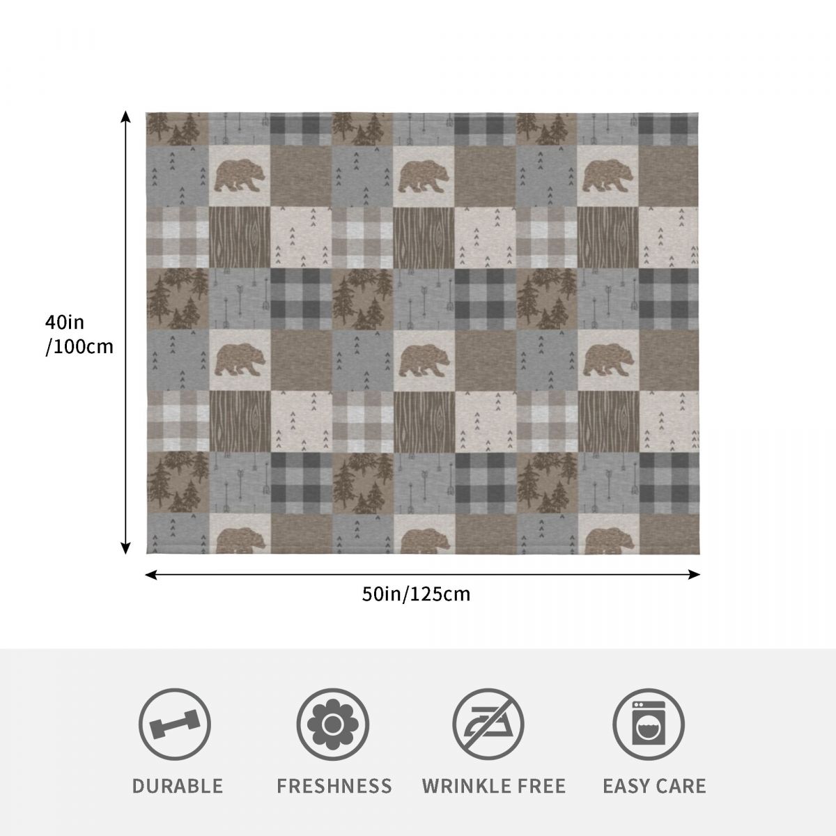 Coperta Patchwork con Orsi - C - Neutral Throw Blanket recensione e prezzo